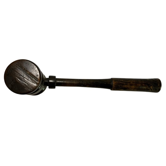 Handmade Wooden Gavel Solid Dark Wood Rustic Vintage Look Judge Auction Decor - Picture 4 of 8
